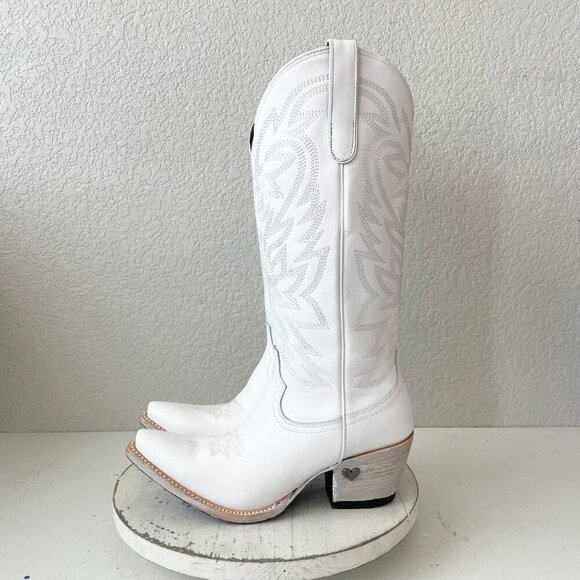 Lane MEGAN MORONEY Cowboy Boots Smokeshow Womens 9.5 White Western Cowgirl Tall - Picture 4 of 13